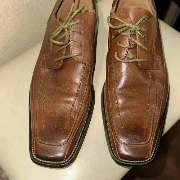 Stacy Adams tan square toe lace up oxfords - Picture 2 of 7